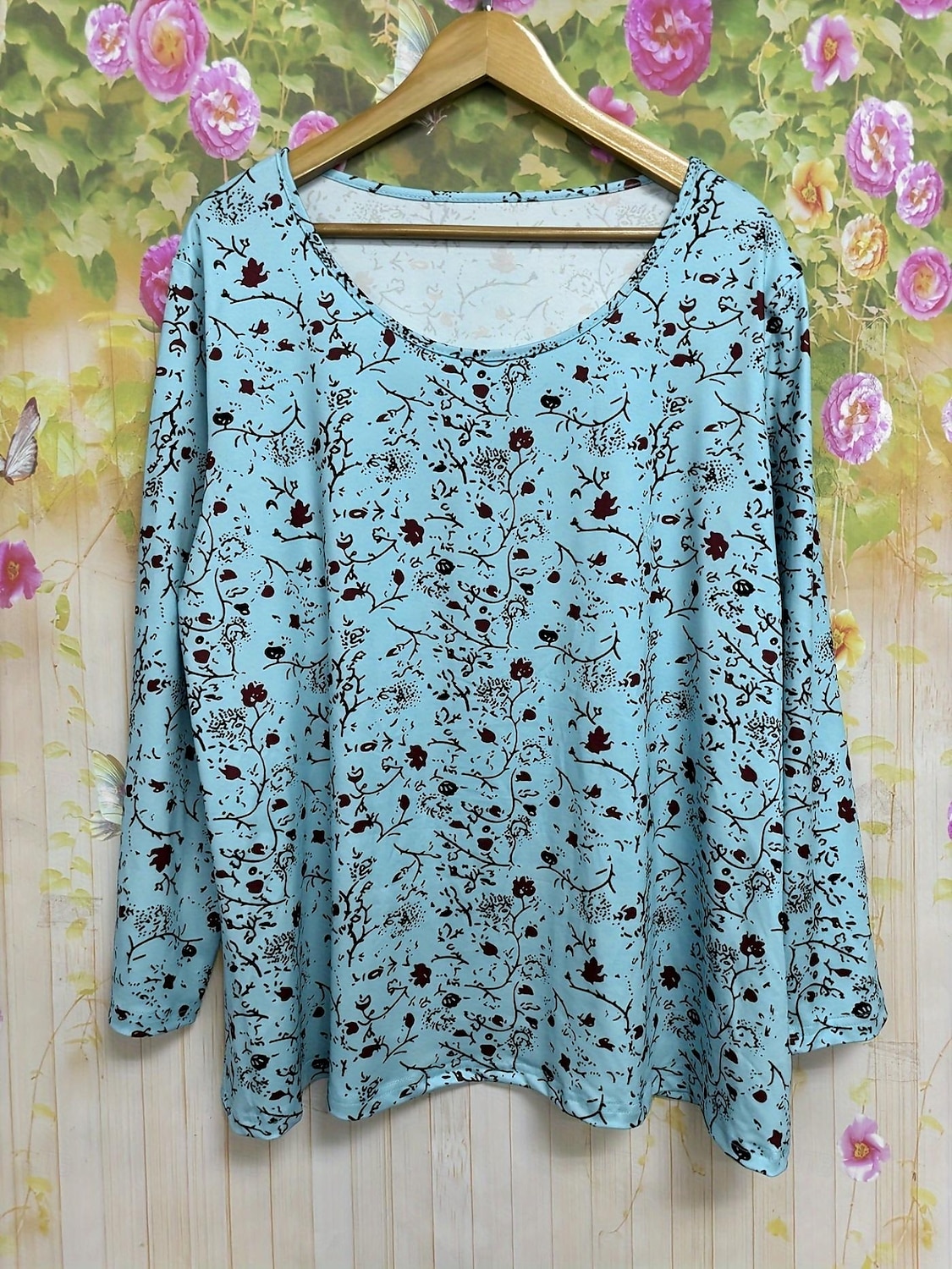 Women's Plus Size Tops T shirt Tee Graphic Long Sleeve Crew Neck Casual Office Work Fall Light Blue Yellow 2025 - $18.99 –P1