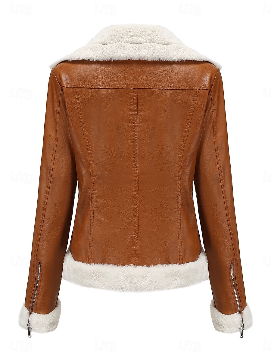 Per donna Giacca invernale Giacca in pile Tenere al caldo Traspirante Cerniera Tasche In pile Informale Liscio Da mare Strada Da tutti i giorni Per uscire Cerniera Corto Collo ripiegabile Standard del 2025 a $57.99 –P4