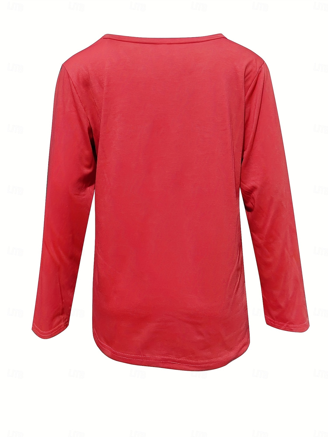 női póló alap patchwork flutter ujjú hosszú ujjú normál felsők v nyak napi sport fekete fehér piros zöld kereszt évszakok 2025 - $21.99 –P5