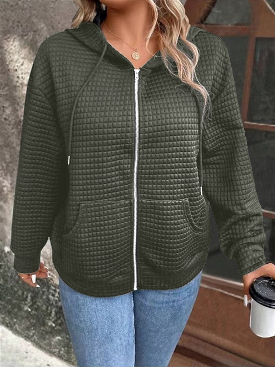 Damskie Zwykła kurtka Kurtka z kapturem Na zewnątrz Ulica Dzienne zużycie Jesień Zima Regularny Płaszcz Regularny Keep Warm Oddychający Elegancki Codzienny Kurtki Długi rękaw Równina Z kieszeniami 2025 - $27.99 –P5