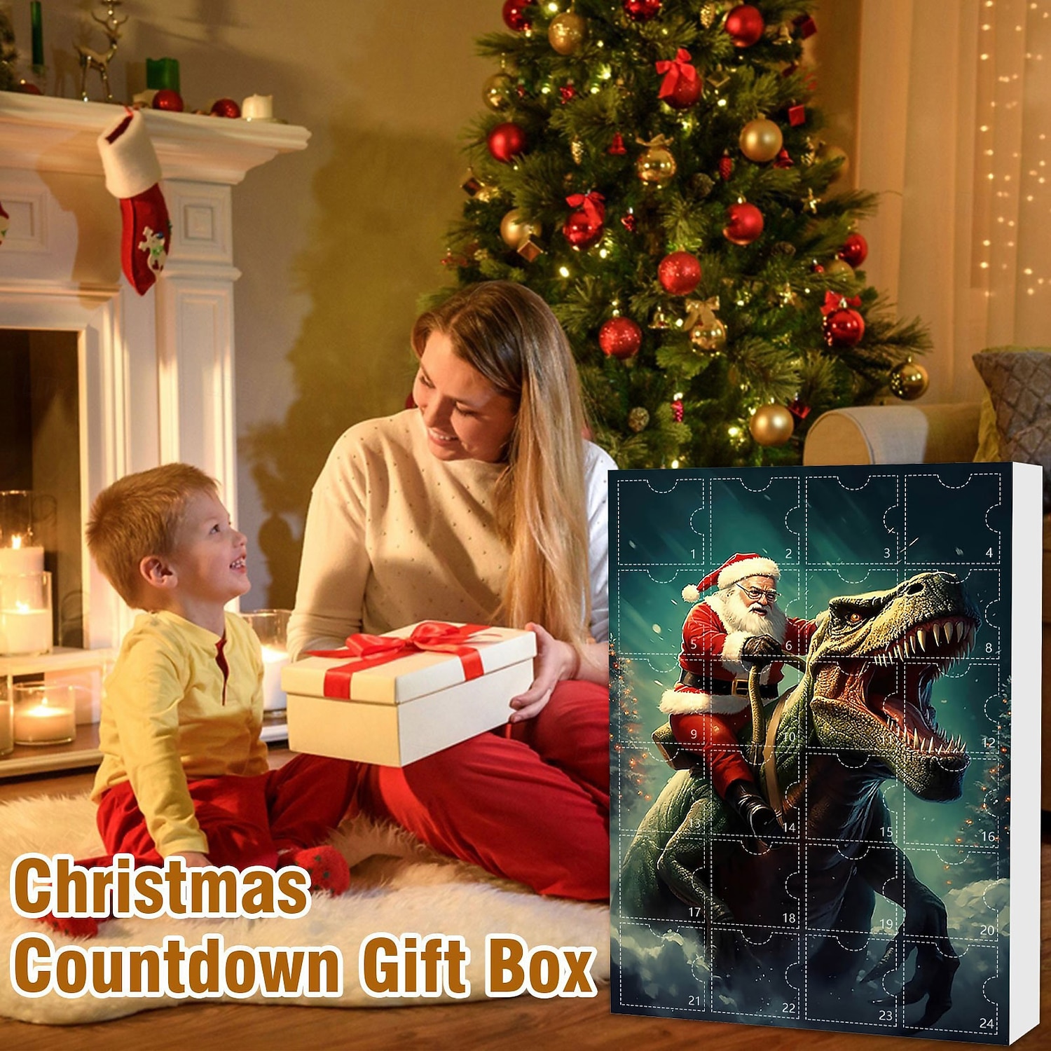 24 kpl adventtikalenteri söpö eläinkokoelma, joulu 24 päivän lähtölaskenta tytöille pojille taaperoille, adventtikalentereita yllätysjoululahjoja lapsille dinosaurusleluja 2025 - $21.99 –P10