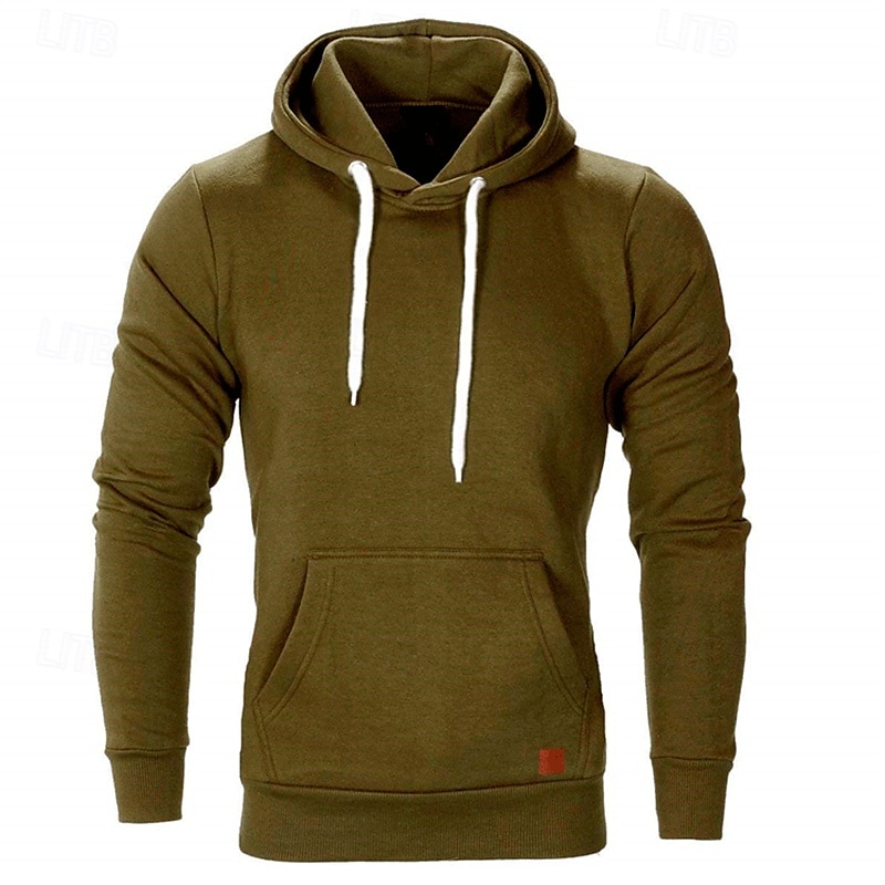Herr Huvtröja Svart Vit Gul Vin Armégrön Huva Slät Ficka Sport & Utomhus Dagligen Helgdag Polyester Streetwear Grundläggande Ledigt Vår & Höst Kläder Pull Tröjor 2025 - $16.99 –P14