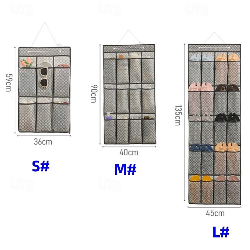 Organizador de zapatos y artículos diversos para montar en la pared, organizador de tela para guardar bolsos, estante para colgar sobre la puerta, bolsa de tela 2025 - $8.49 –P3