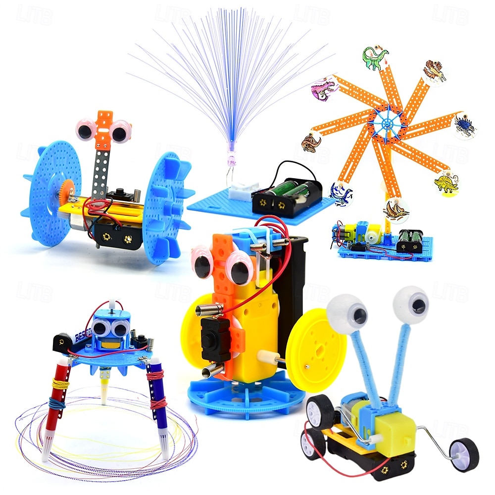 2025年 子供向けのSTEM科学ロボットキット、6イン1科学実験プロジェクトエンジニアリングビルディングロボットキット、男の子女の子向けの誕生日プレゼントおもちゃ  コレクション – $31.99 –P4