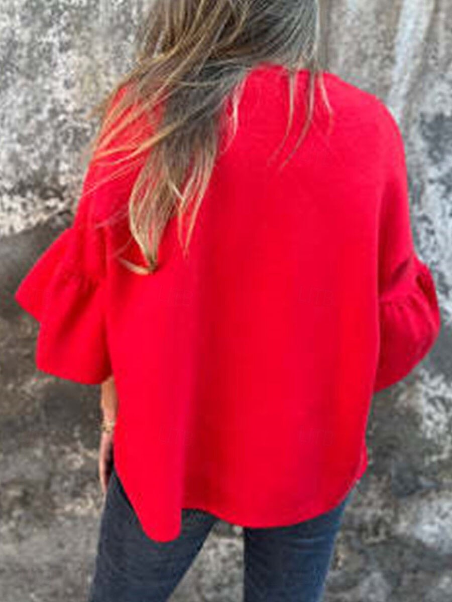 Women's Winter Jacket Outdoor Street Daily Wear Fall Winter Regular Coat Regular Fit Thermal Warm Breathable Stylish Casual Jacket 3/4 Length Sleeve Plain Oversize Black Red Green 2025 - $41.99 –P2