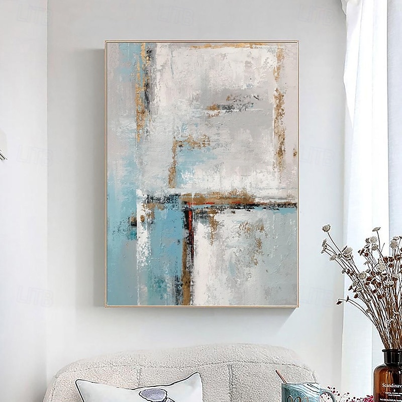 2025年 手描きの緑のミニマリズム絵画 ベージュの壁アート キャンバスに描かれた大きな白い抽象的な金箔の油絵 リビングルームのホームデコレーション フレームなし  コレクション – $74.99 –P7