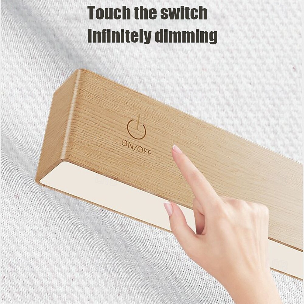 Nordic Wood Wall Lamp, 360° Rotating Dimmable Wall Sconce with Touchable Magnetic Cordless Mount for Bedroom & Reading 2025 - $50.99 –P2