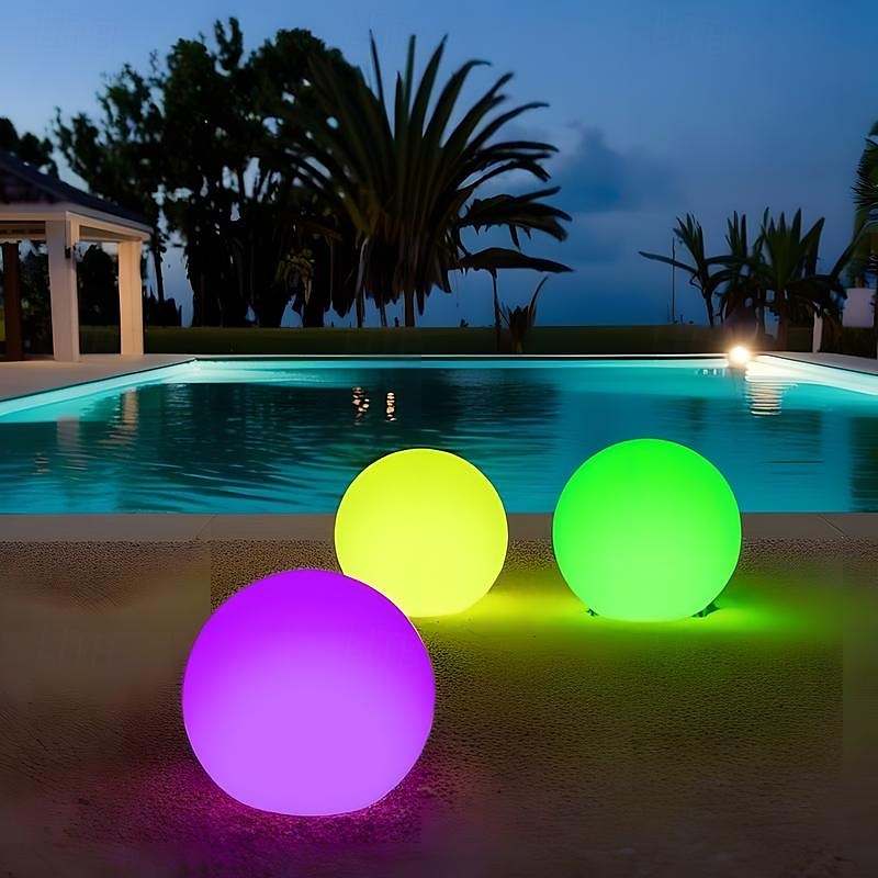 Luz flotante LED para piscina de 40 cm, bola inflable luminosa resistente al agua para decoración de piscinas al aire libre y deportes de piscina 2026 - $23.99 –P15