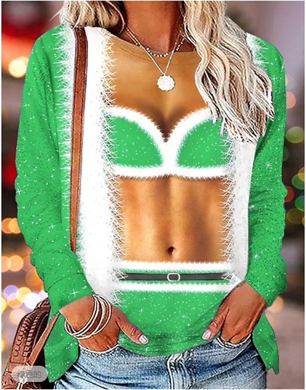 Kerstmis Kerstman Pullover Grappige kersttrui 3D-afdrukken 3D Kerstmis Grappig Voor Dames Volwassenen Kerstmis Carnaval 3D afdrukken Feest Festival 2025 - $26.99 –P4