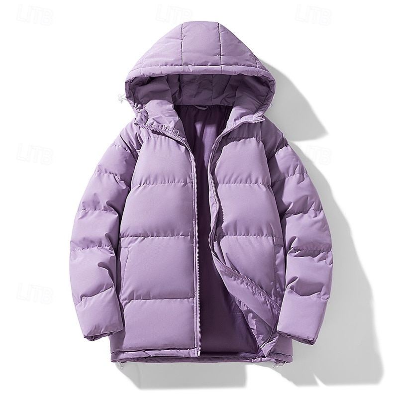 Herren Wintermantel puffer jacket Gefütterte Jacke Tasche Polyester Freizeitskleidung Verabredung Urlaub Standard Modisch Brautkleider schlicht Komfortabel warm Herbst Winter Solide / einfarbig 2025 - $45.99 –P13