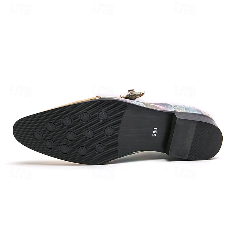 scarpe formali da uomo con puntale in metallo dorato e dettaglio fibbia - elegante design con lacci per feste ed eventi speciali del 2025 a $54.99 –P15