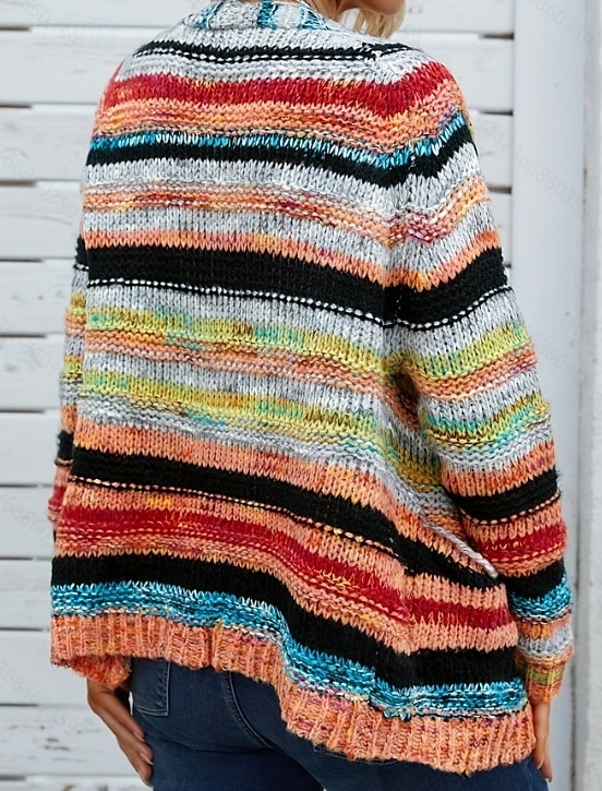 Femme Pull Chandail Gilet Cardigan Décontractées Flexible Rayé A côtes Ouvrir le devant Poche Tricoté manche longue Hauts réguliers Tricoter Extérieur du quotidien Fin de semaine Rouge Bleu Automne de 2025 ? $72.99 –P3