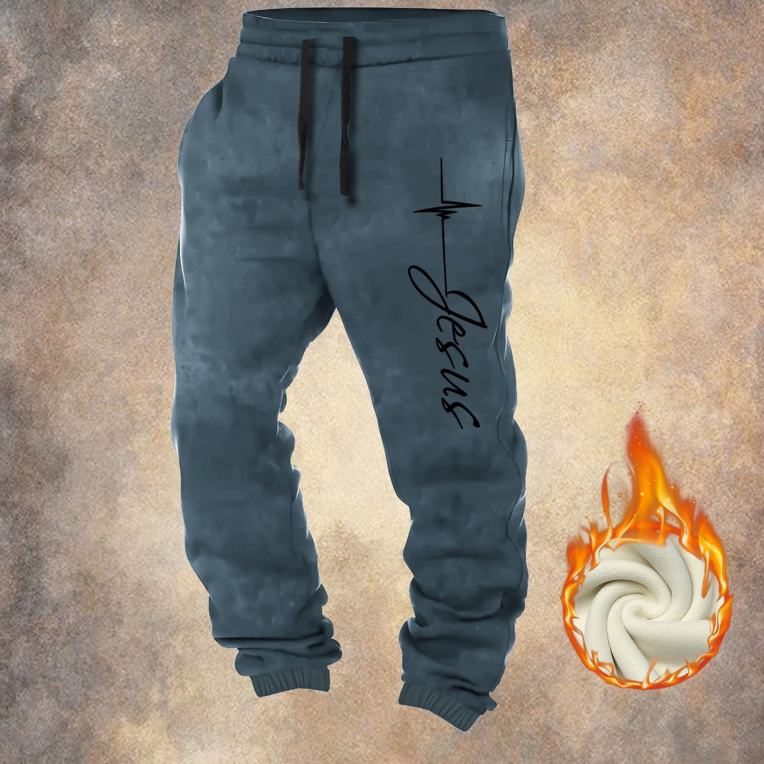 Per uomo Gesù Fede Pantaloni da tuta in pile Vita elastica con coulisse Vintage Casual All'aperto Casa Abbigliamento Quotidiano Tasca Termico Inverno Stampa 3D Nero Rosso Blu del 2026 a $44.99 –P3