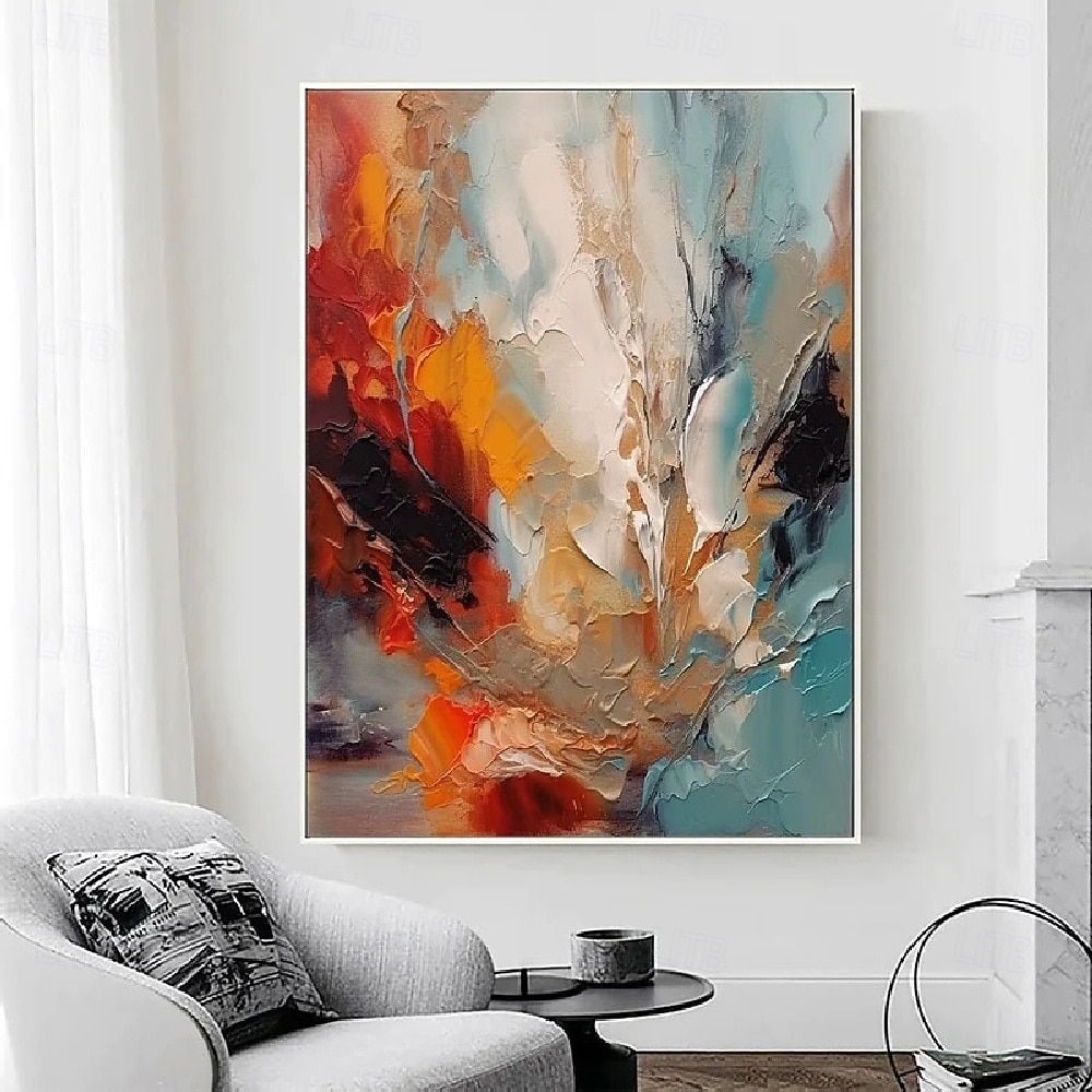 Ölgemälde handgemachte abstrakte bunte Gemälde auf Leinwand handgemalt reich strukturierte Acrylmalerei moderne Wandkunst handgemaltes Kunstwerk für Wohnzimmer Kunstwerk Wanddekoration 2025 - $108.99 –P1