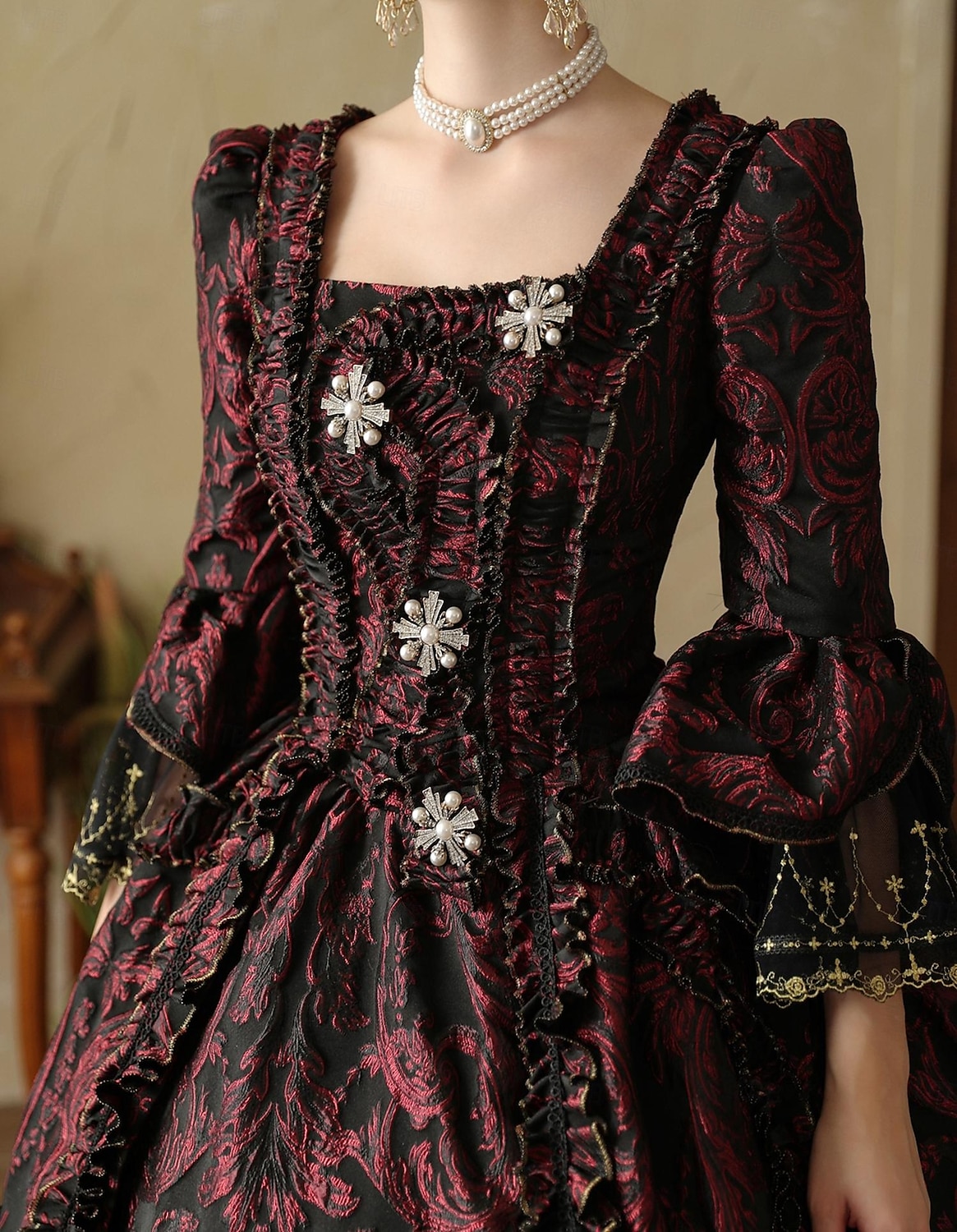 Gothic Rococo Vintage Inspired Dress Party Costume Prom Dress Princess Shakespeare Solid Color Ball Gown Women's Royal Halloween Carnival Valentine's Day Party Evening Party Masquerade Adults' Dress 2025 - $294.59 –P6