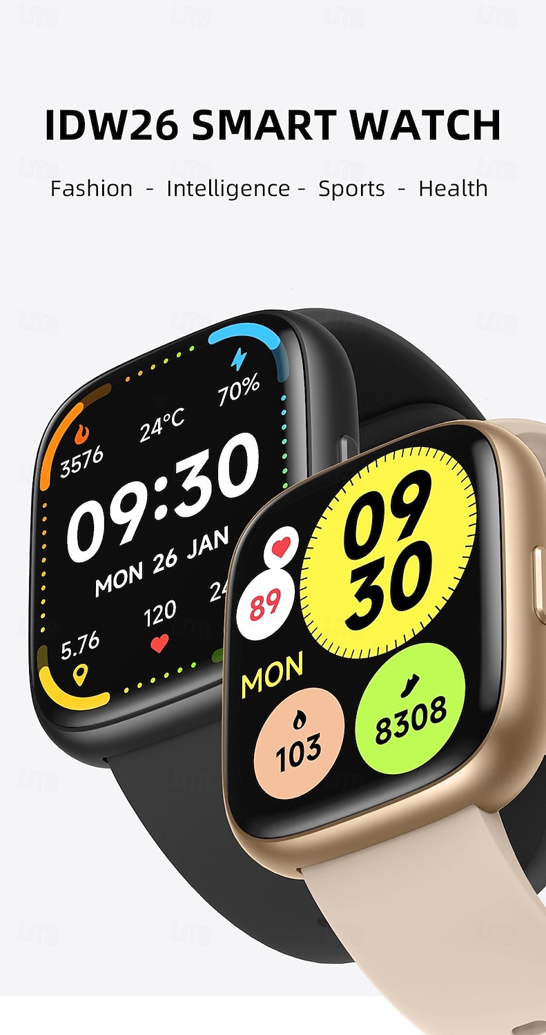 696 IDW26 Smart Watch 1.83 inch Smart Band Fitness Bracelet Bluetooth Call Reminder Sleep Tracker Heart Rate Monitor Compatible with Android iOS Women Men Hands-Free Calls Message Reminder IPX-0 40mm 2025 - $45.99 –P1