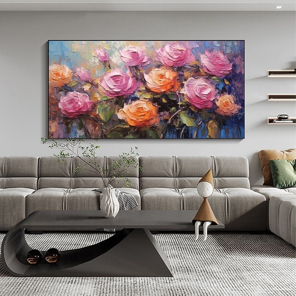 peinture à l'huile peinte à la main peinture florale 3D couteau à palette fait à la main fleurs peinture à l'huile art mural grande peinture texturée blanche 3D peintures décoratives modernes de 2025 ? $61.99 –P2
