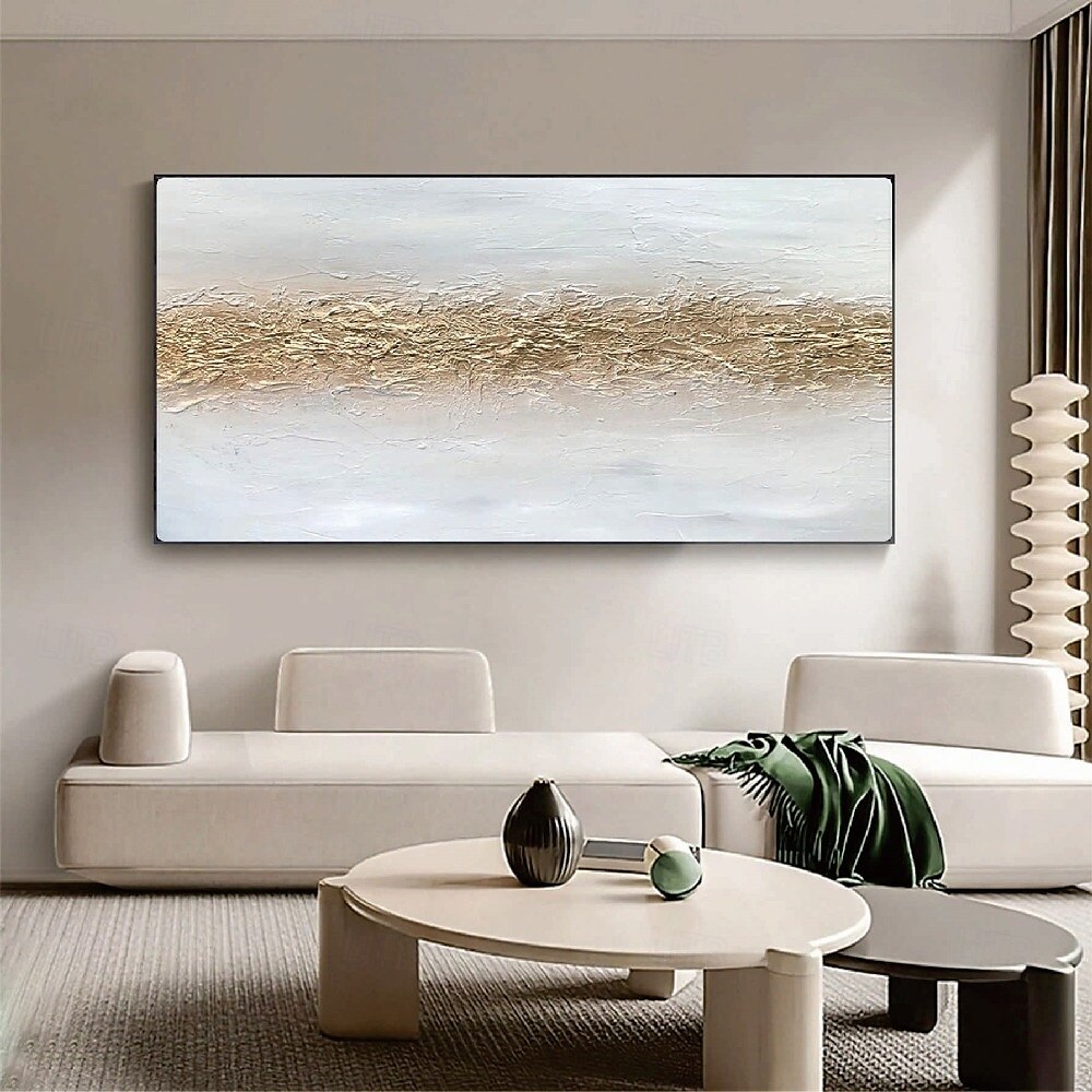 peintures abstraites en or peintes à la main en 3D peinture dorée peinture abstraite en or blanc peinte à la main peinture acrylique blanche et dorée élégante art mural abstrait en or blanc peinture à de 2025 ? $66.99 –P5