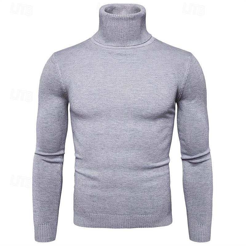 Herren Pullover Strickpullover Rollkragenpullover für Herren Gerippt Stricken Standard Strick Glatt Rollkragen Modisch Brautkleider schlicht Freizeitskleidung Verabredung Bekleidung Herbst Winter 2025 - $38.99 –P8