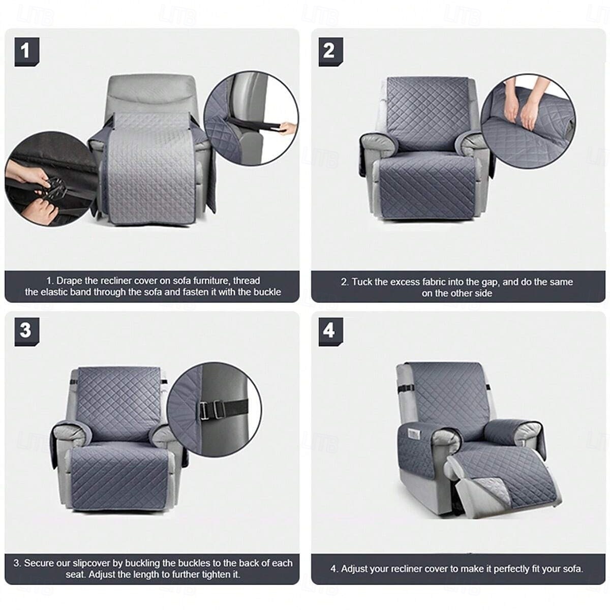 Copripoltrona reclinabile 100% impermeabile, copripoltrona antiscivolo con tasca, copripoltrona reclinabile lavabile, protezione per mobili trapuntata per bambini e animali domestici del 2025 a $34.99 –P3