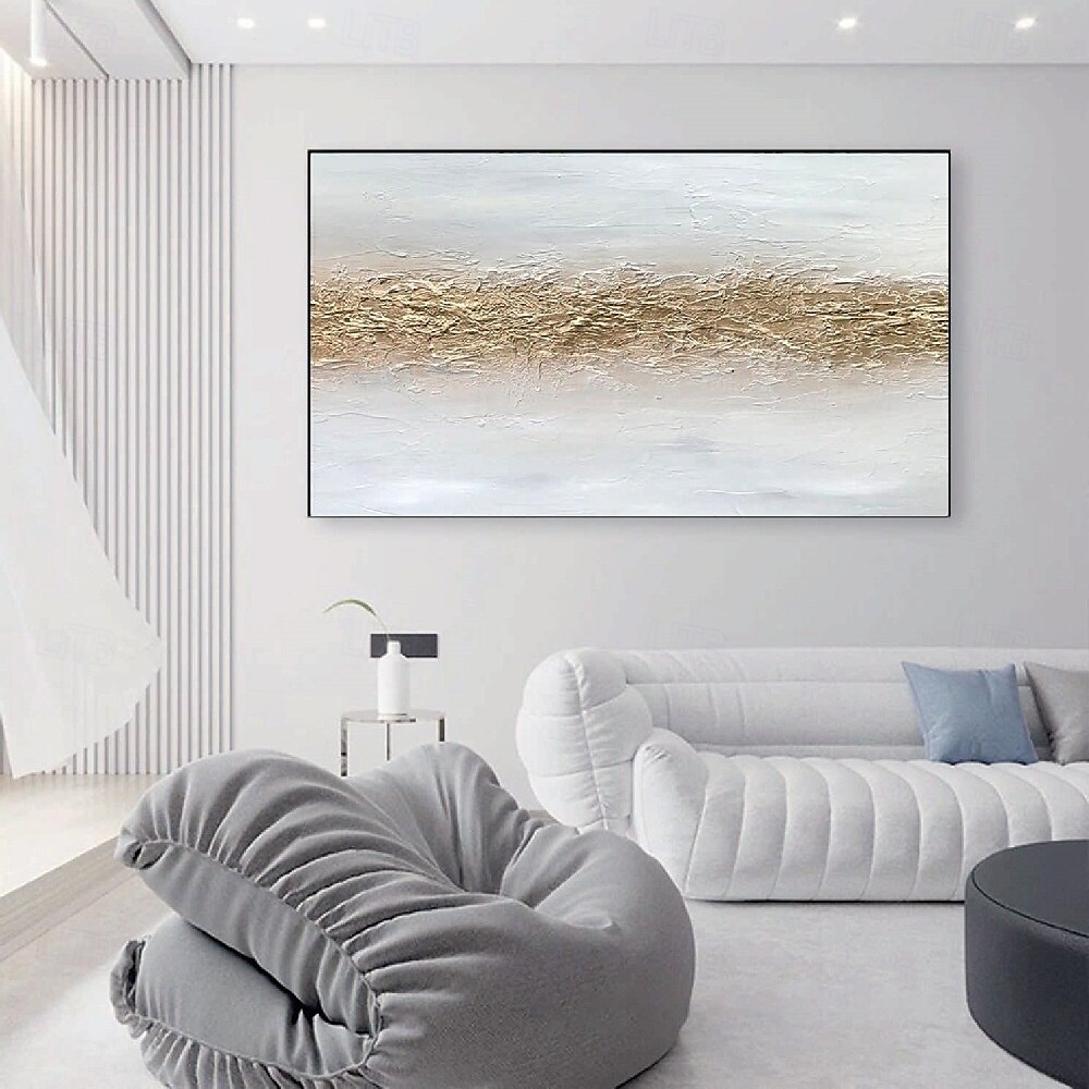 peintures abstraites en or peintes à la main en 3D peinture dorée peinture abstraite en or blanc peinte à la main peinture acrylique blanche et dorée élégante art mural abstrait en or blanc peinture à de 2025 ? $66.99 –P2