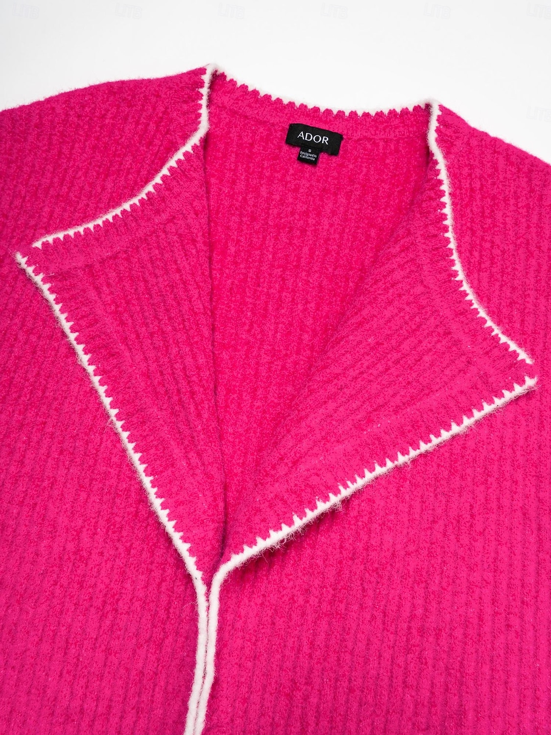 Dam Kofta Nedvikt Ribbad Sticka Ullblandning Färgblock Drop Shoulder Höst vinter Ledigt / vardag Ledigt vardag Långärmad Kontrastfärg Rosenröd S M L 2025 - $9.99 –P10