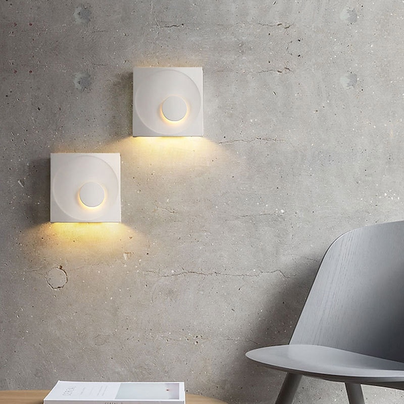 decor interior aplice de perete corp de iluminat ciment lumini de perete simple lampă pătrată de perete aplic pentru sufragerie dormitor noptiere lămpi colorate pentru tablie 85-265v 2025 - $99.99 –P10