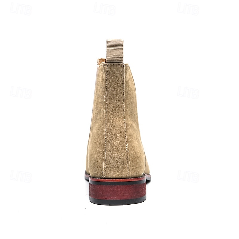 botas chelsea masculinas de camurça sintética – botas casuais de cano curto com painéis laterais elásticos para uso diário, estilo vintage de 2025 por $59.99 –P5