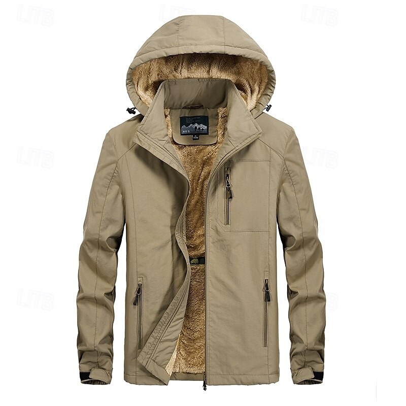 Homens Casaco com capuz Jaqueta de lã para caminhada Inverno Ao ar livre Térmico / Quente Forro de Velocino Prova-de-Água A Prova de Vento Jaquetas em Velocino Zip Completo Alpinismo Campismo de 2025 por $45.59 –P12