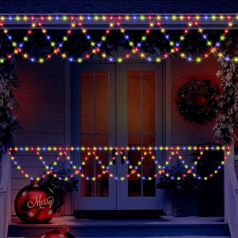 Guirlande lumineuse LED alimentée par USB 4 m 138 LED en forme de vague pour intérieur et extérieur, fête, avant-toit, rampe d'escalier, vacances, Noël, nouvel an, éclairage coloré, 1 pièce de 2025 ? $26.99 –P15