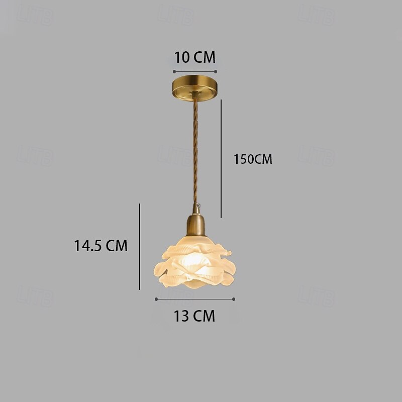 oświetlenie sufitowe retro kwiat styl szklany wiszący klosz lampy biały szklany minimalistyczny kwiat sufit wiszący lampa oprawa 2025 - $67.99 –P1