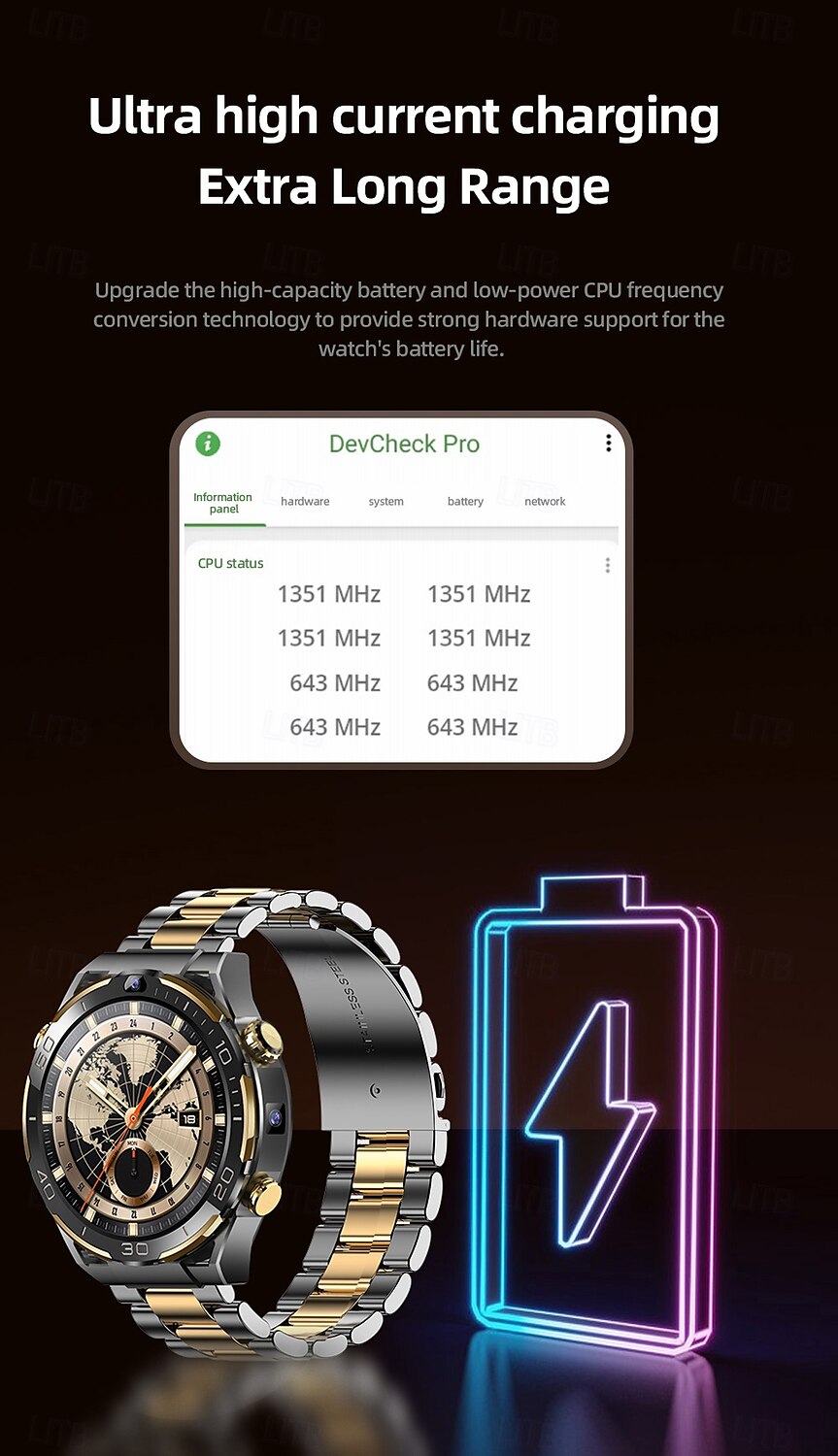 2025年 696 JT7 スマートウォッチ 1.508 インチ スマート·ウォッチ ブルートゥース 歩数計 着信通知 睡眠サイクル計測器 と互換性があります Android iOS 男性 GPS ハンドフリーコール カメラ IP 67 45mmの時計ケース  コレクション – $267.99 –P14
