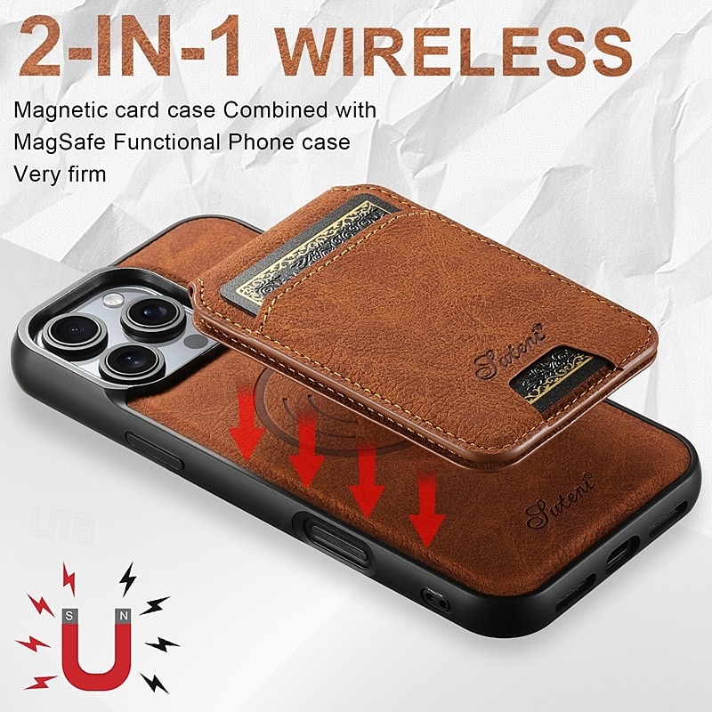 Phone Case For iPhone 16 Pro Max Plus iPhone 15 Pro Max Plus iPhone 14 13 12 Pro Max Plus iPhone 14 Pro Max iPhone 13 12 Pro Max Back Cover with Stand Holder Detachable Magnetic Retro TPU PC PU 2025 - $24.99 –P5