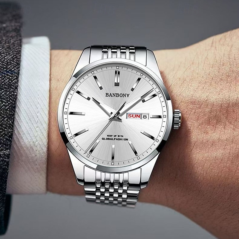 Uusi muotitrendi mineraalivahvistettu lasilinssi vedenkestävä yövalo kalenteri sunnuntain näyttö liiketoiminta vapaa-ajan urheilu kaunis ja tyylikäs miesten kello 2025 - $23.99 –P6