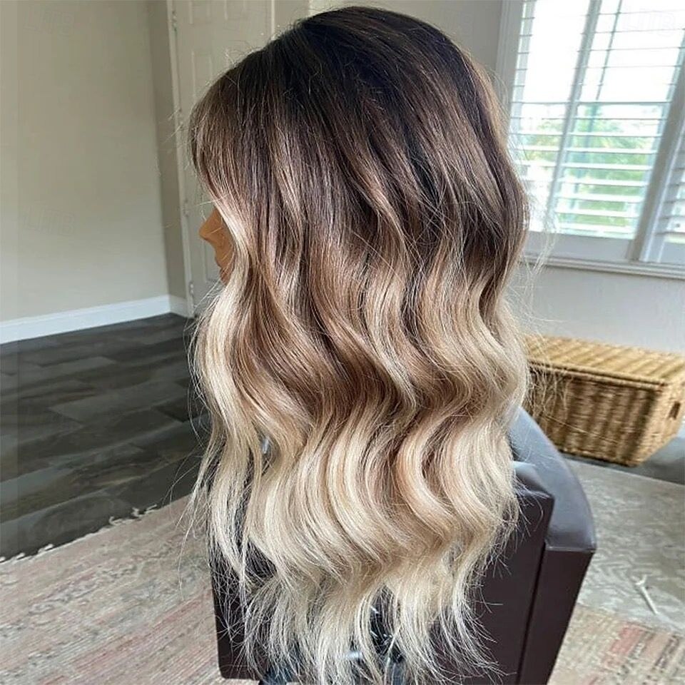 Brazilian Remy Human Hair Glueless 5x5 Lace Closure Wigs Ash Blonde Highlighted 13x4 Lace Front Wig Wavy Pre-Plucked For Women 2025 - $235.79 –P5