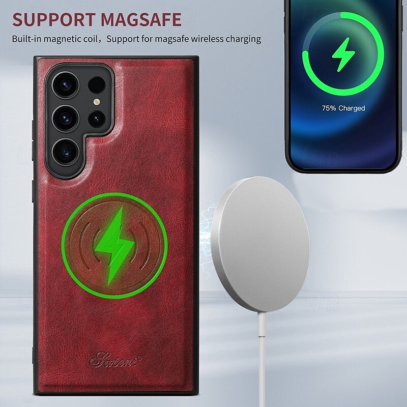 телефон Кейс для Назначение S24 S24 Ultra Plus S23 Ultra Plus S23 S22 S22 Плюс Ультра S25 Ультра Кейс на заднюю панель со стендом Съемный Магнитный Ретро ТПУ ПК Кожа PU 2025 - $25.99 –P8