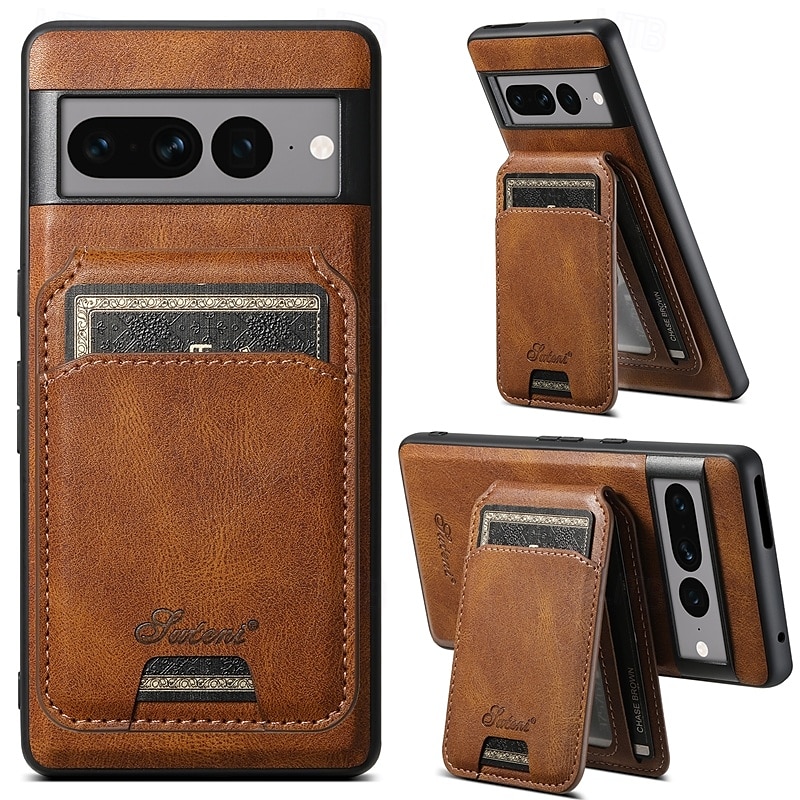 telefon Ügy Kompatibilitás Pixel 9 Pro Pixel 9 Pro XL Pixel 8 Pro Pixel 8 Pixel 7 Pixel 7 Pro Pixel 6 Pixel 6 Pro Fekete tok Állvánnyal Mágneses Kártyahely Retro TPU PC PU bőr 2025 - $27.99 –P1