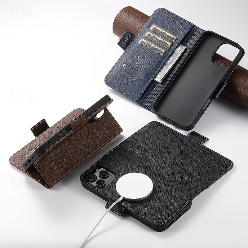 Phone Case For iPhone 16 15 14 Pro Max Plus iPhone 13 12 Pro Max Wallet Case with Stand Holder Magnetic Card Slot Retro TPU PU Leather 2025 - $25.99 –P1