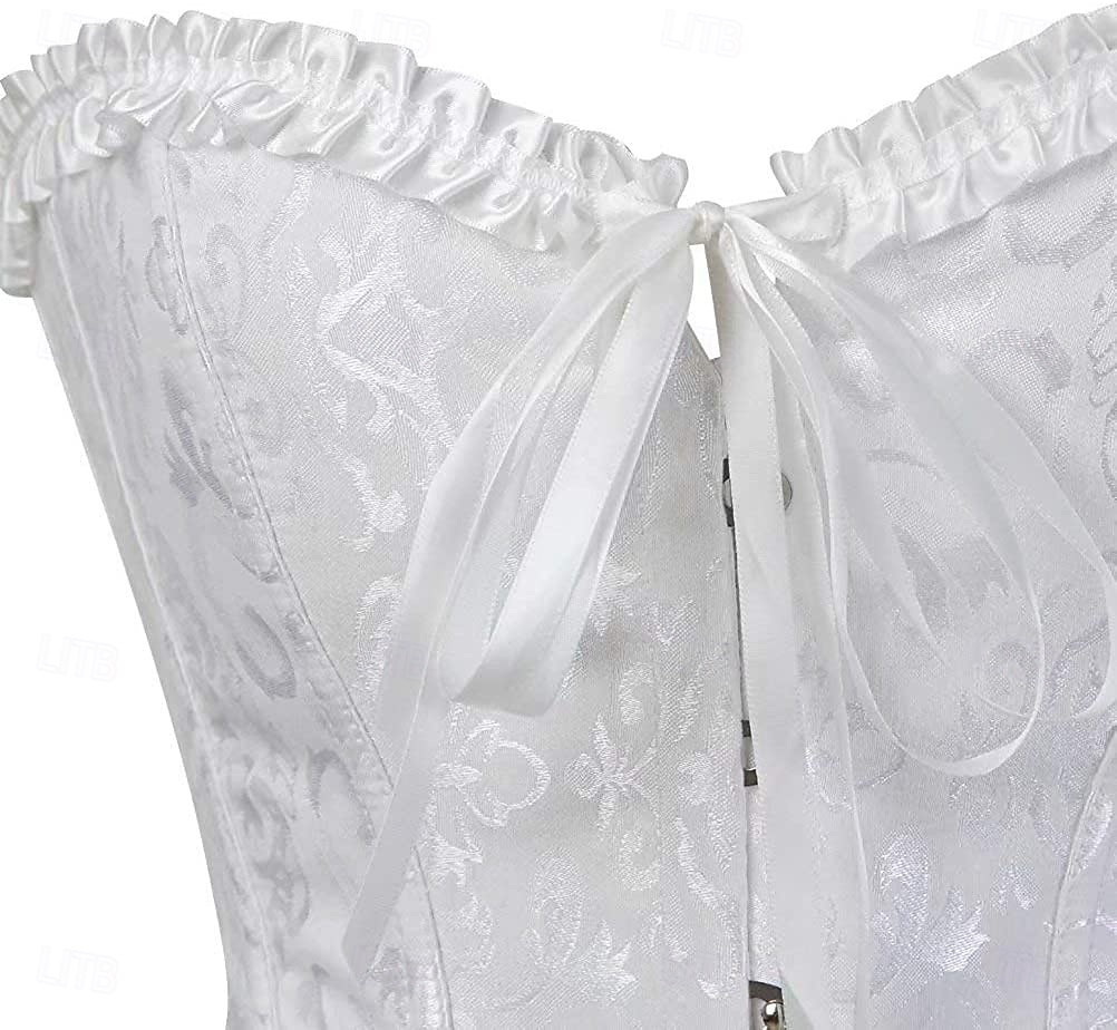 corset corsete de dimensiuni plus pentru femei corsete country sexy doamnă dragă control burtă push up jacquard jacquard cârlig cu flori abstracte &amp; ochi lace up nailon / bumbac nunta special 2025 - $28.99 –P15