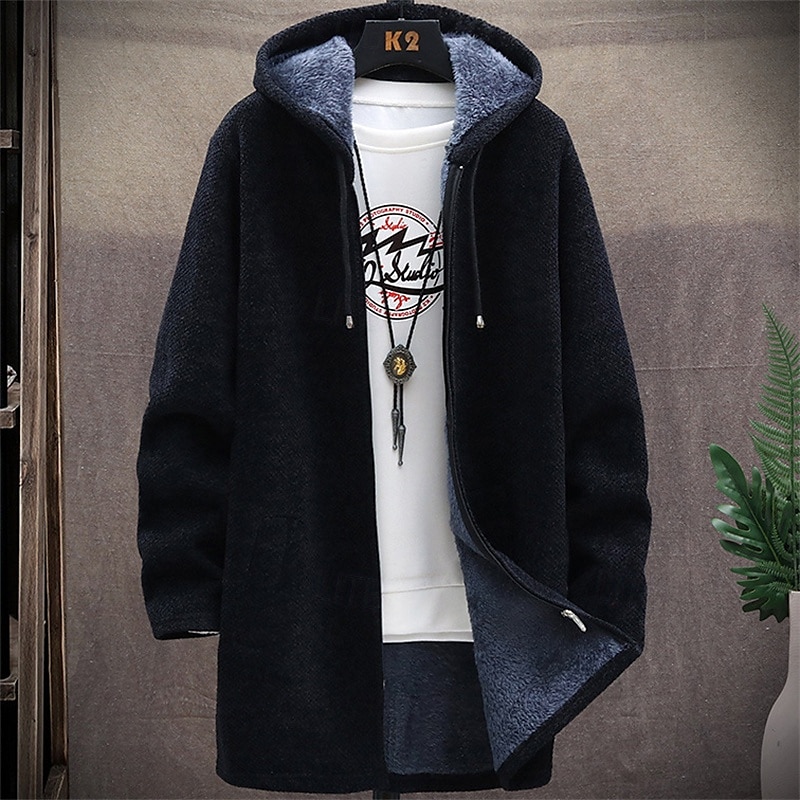Homens Sueter Cardigan Suéter com zíper Suéter de malha Estriado Tricotar Túnica Patchwork Bolsos Tecido Com Capuz Moda Clássico Roupa Diária Encontro Roupa Outono & inverno Preto Vinho L XL 2XL de 2025 por $33.99 –P5