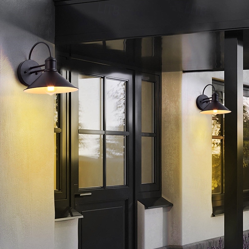 kupoli retroteollisuuden seinälyhty ruosteenkestävä seinävalaisin valurautainen vedenpitävä ulkoseinävalaisin 85-265v 2026 - $89.99 –P8