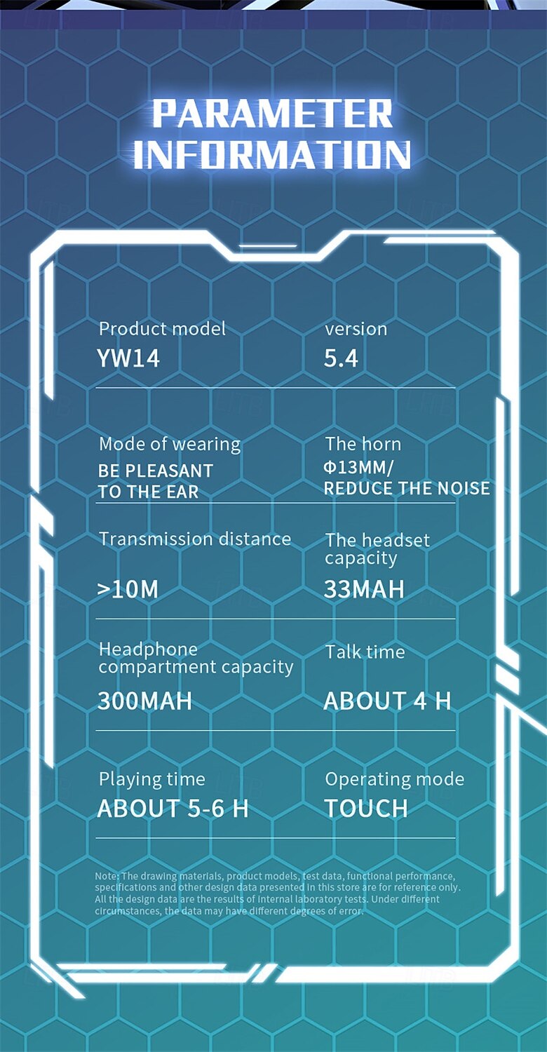 новая yw14 с низкой задержкой и шумоподавлением, беспроводная bluetooth-гарнитура дальнего действия, игровая игровая частная модель 2025 - $19.99 –P9