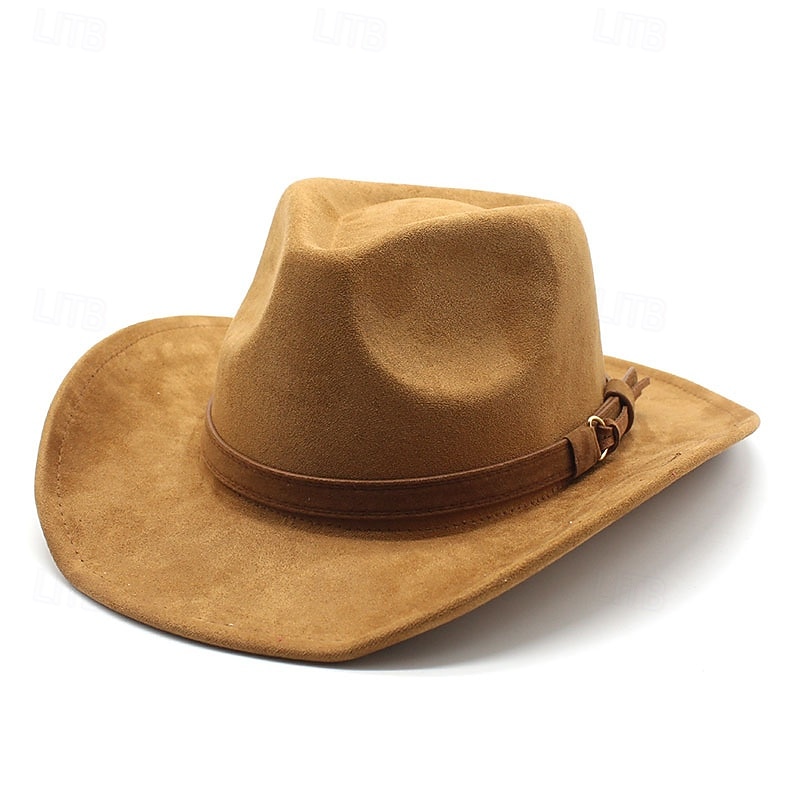 Муж. Шляпа от солнца Ковбойская шляпа Шляпа Fedora Trilby Черный Кремовый Сукно Старинный Мода 18-ый век штат Техас Повседневные Тематическая вечеринка Сплошной/однотонный цвет 2026 - $25.99 –P5