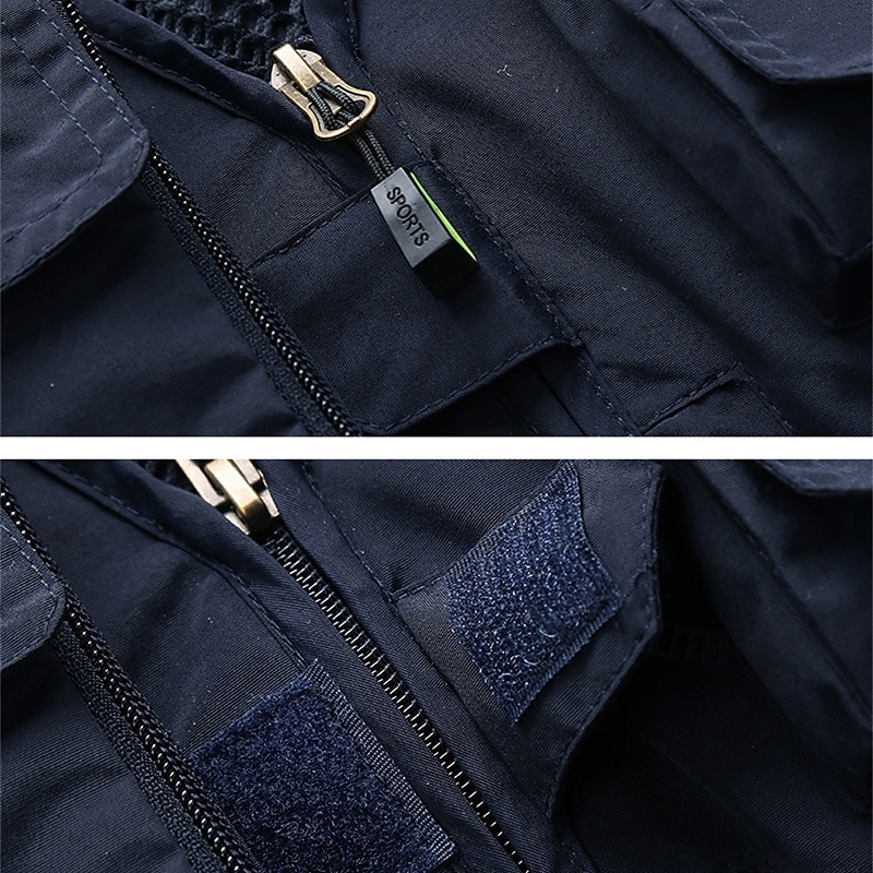 Herren Weste für Wanderer Wander-Fleeceweste Ärmellos Weste Außen Atmungsaktiv Komfortabel Tasche Polyester Dunkelgrau Schwarz Gelb Jagd Angeln Klettern 2025 - $32.99 –P6