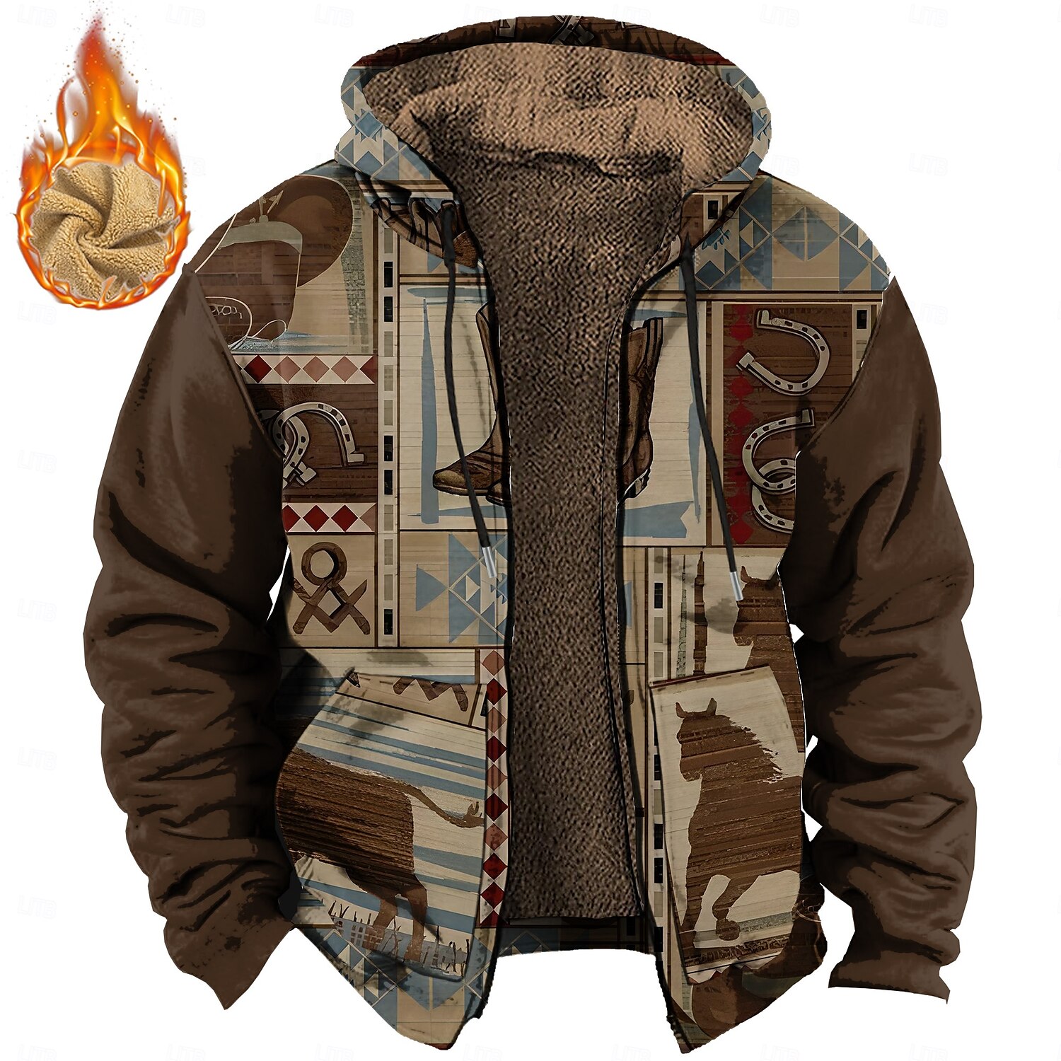 Homens Cavalo Cowboy Tosão Moletom Moletons Moletom Manga Longa Moletom com capuz Com Capuz Moda Impressão 3D Férias Streetwear Café Com Cordão Outono Inverno Designer de 2025 por $49.99 –P1