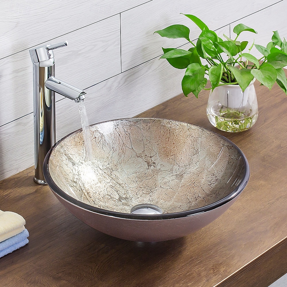 lavandino da appoggio per il bagno con rubinetto e scarico, lavabo combinato con tubo di scarico, lavabo da appoggio per il bagno, lavabo in vetro temperato, lavabo da appoggio, lavabo da appoggio del 2025 a $323.99 –P7