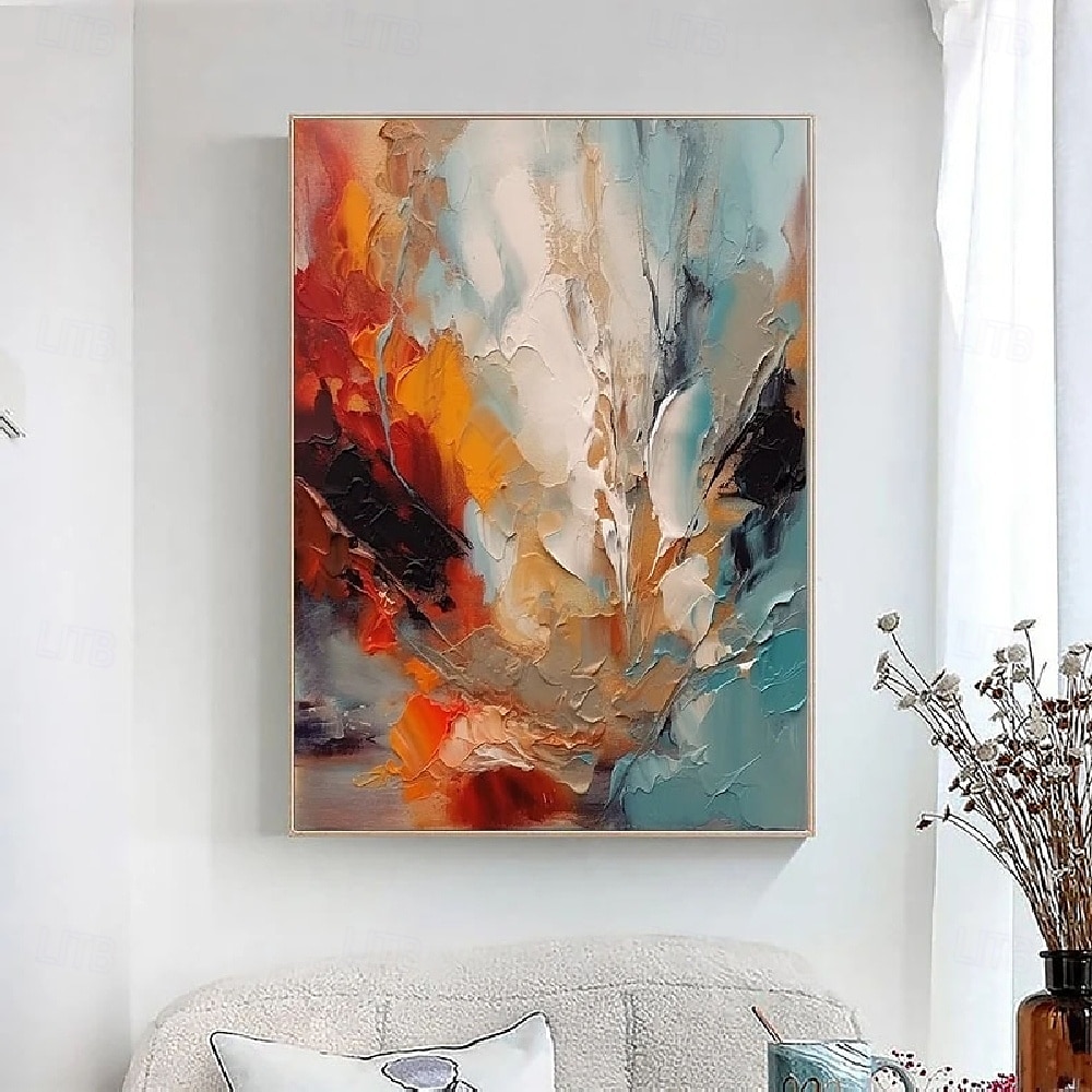 Ölgemälde handgemachte abstrakte bunte Gemälde auf Leinwand handgemalt reich strukturierte Acrylmalerei moderne Wandkunst handgemaltes Kunstwerk für Wohnzimmer Kunstwerk Wanddekoration 2025 - $108.99 –P5