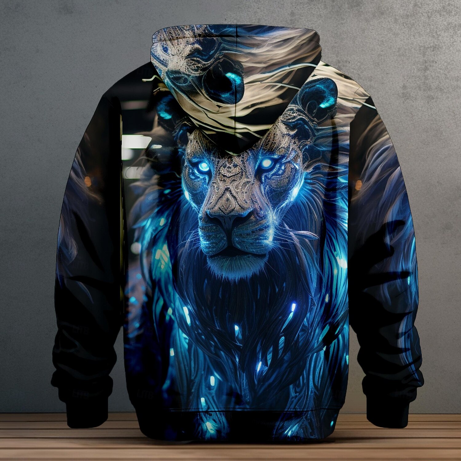 Hombre Estampado Leopardo Sudadera Sudaderas Moda Fresco Diario Manga Larga Con Capucha Festivos Viaje Ropa de calle Amarillo Rojo Azul Piscina Morado Correa Cremallera Bolsillo Otoño Invierno 2026 - $31.99 –P5