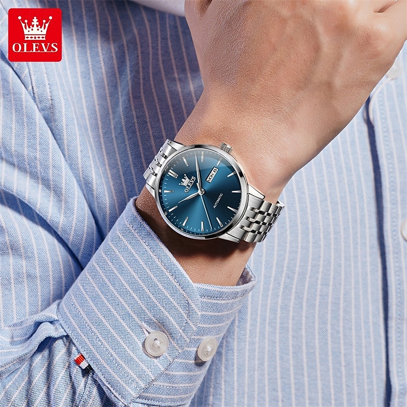 New Olevs Olevs Brand Light Luxury Men'S Business Watch Calendar Week Display Simple Leisure Automatic Mechanical Watch Waterproof Sports Men'S Wristwatch 2025 - $92.99 –P15
