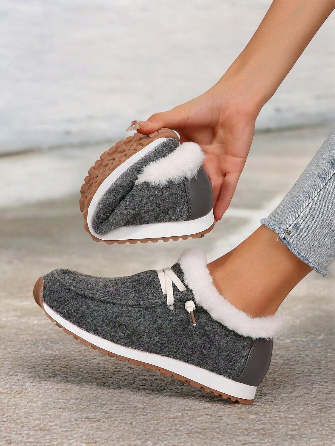 Women's Faux Fur Lined Winter Slip-On Shoes – Cozy and Flexible Warm Casual Shoes for Indoor and Outdoor Wear 2025 - $26.99 –P2